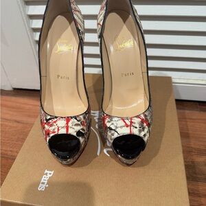 Christian Louboutin Multicolor Peep Toe Heels